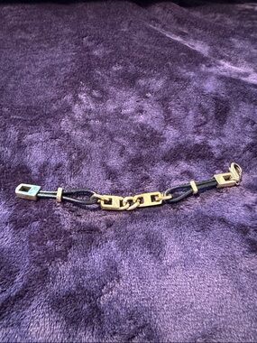 Gold and Black Chain-Link Bracelet - Women Accessories